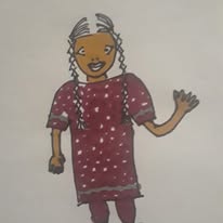 Native girl in pink traditional